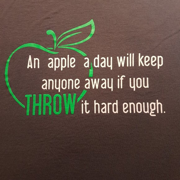 Graphic Tee Shirt Large US L Statement Quote Doctor Nurse Teacher Apple Humour - Picture 6 of 7